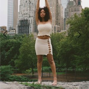 MANU ivory knitted cotton bustier / tube top from MaisonCléo / Maison Cleo